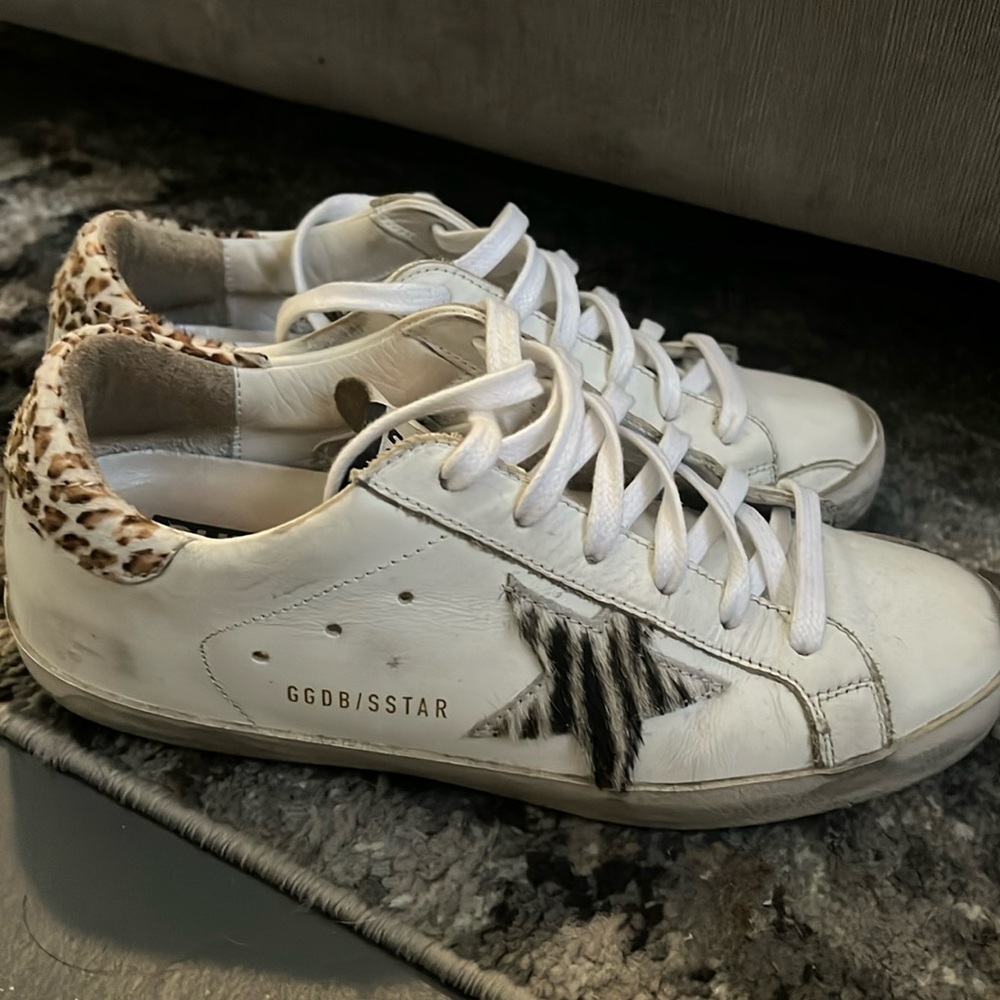 Golden goose super star calf skin low top sneakers